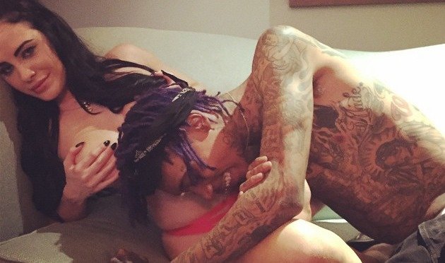 Wiz Khalifa Gets Frisky With Topless Playboy Model in Photo Shoot