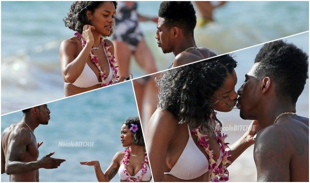 Teyana Taylor and NBA Star Iman Shumpert Get Lovey Dovey at The Beach