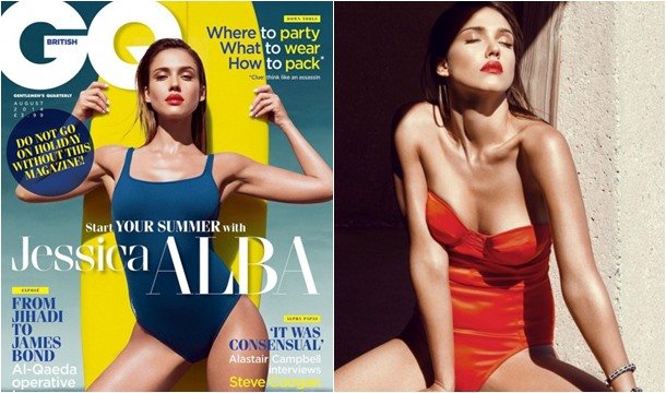 Jessica Alba Simmers in Swimsuits for GQ U.K.